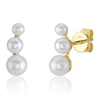 14K Yellow Gold Pearl Earrings