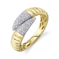 14K Gold Bypass Pavé Diamond Ring