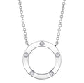 14K White Gold Diamond Circle Necklace