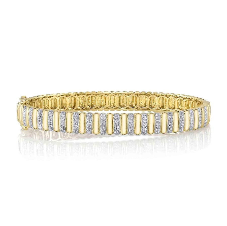 14K Yellow Gold Bangle Diamond Bracelet