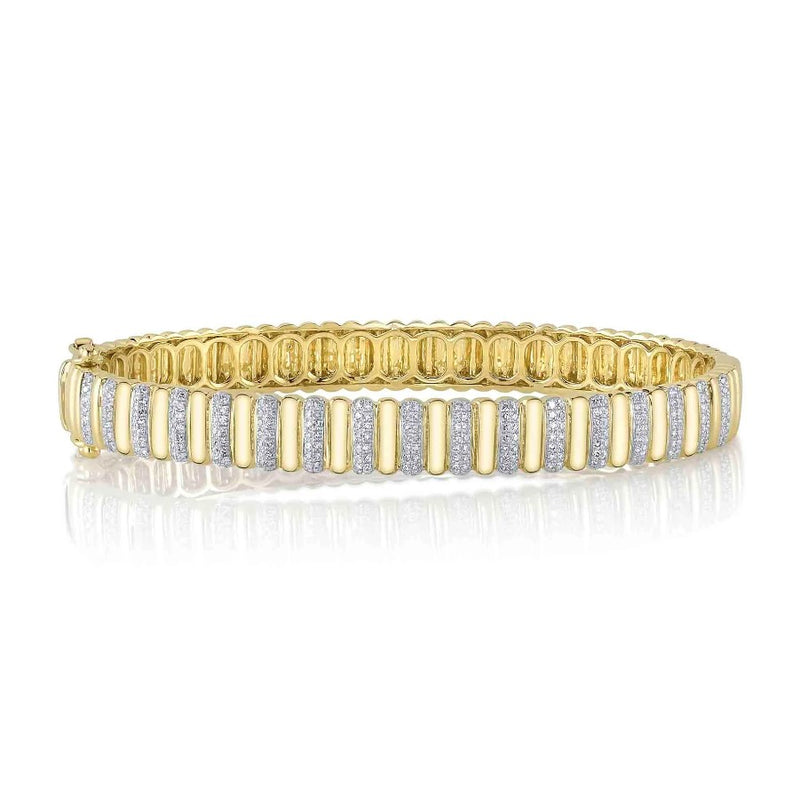 14K Yellow Gold Bangle Diamond Bracelet