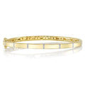 14K Gold Diamond Station Bangle Bracelet