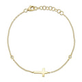 14K Yellow Gold Cross Bracelet
