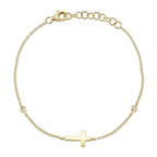 14K Yellow Gold Cross Bracelet