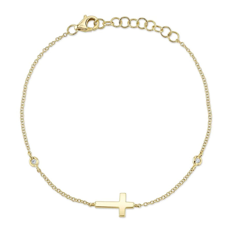 14K Yellow Gold Cross Bracelet