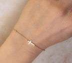 14K Yellow Gold Cross Bracelet