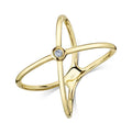 14K Yellow Gold " X " Fashion Ring
