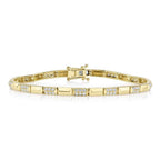 14K Yellow Gold Geo Cut Tennis Bracelet