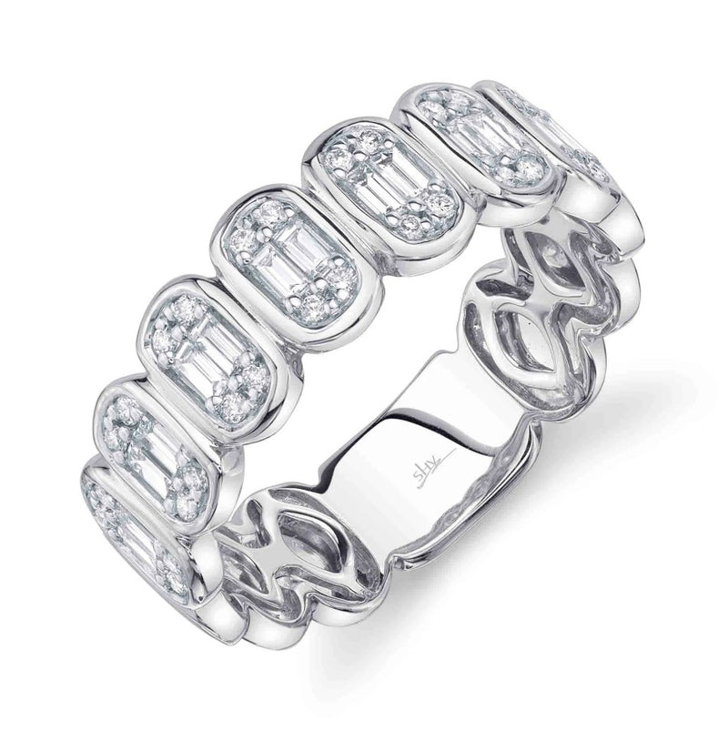 14K White Gold Diamond Baguette Fashion Ring