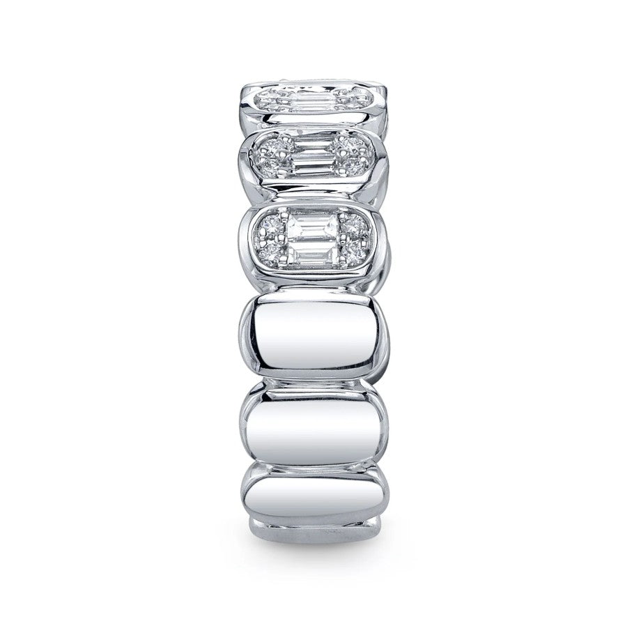 14K White Gold Diamond Baguette Fashion Ring
