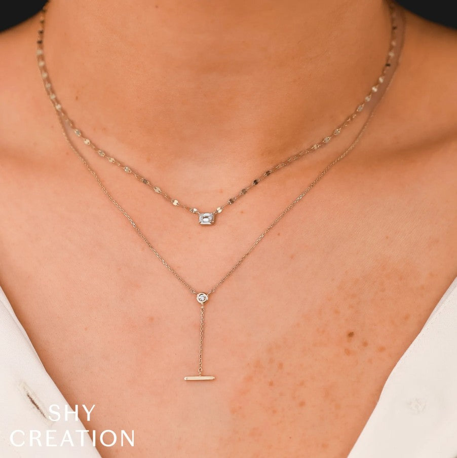 Diamond Emerald Sparkle Chain Necklace