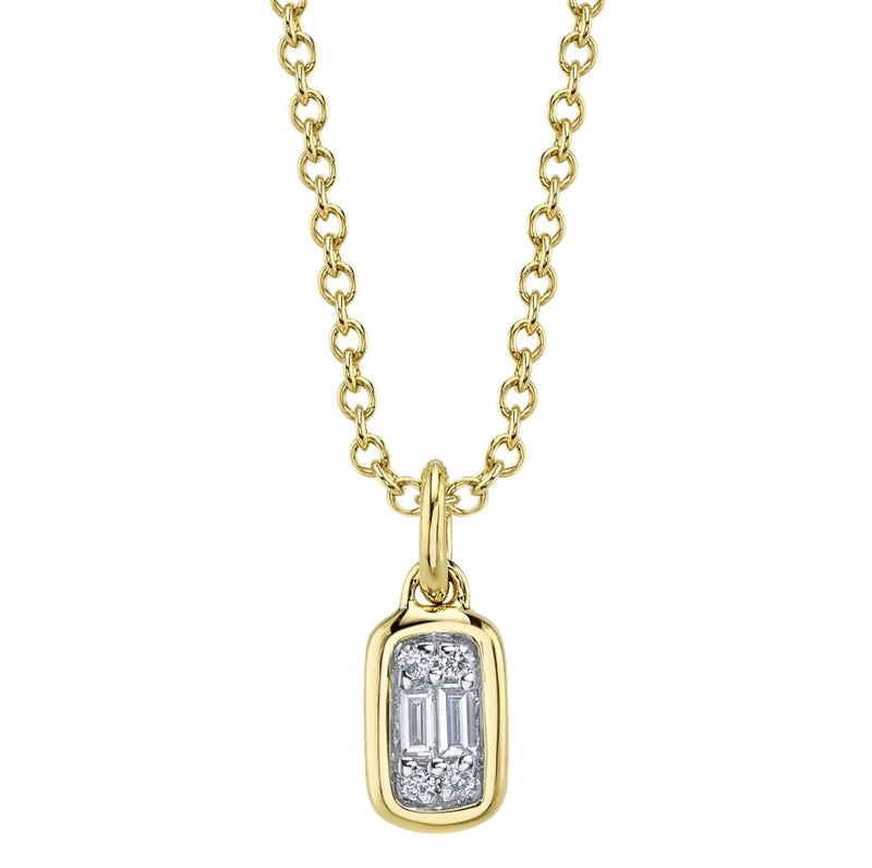 14K Gold Bezel Composite Diamond Necklace