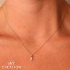 14K Gold Bezel Composite Diamond Necklace