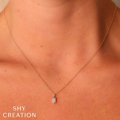 14K Gold Bezel Composite Diamond Necklace