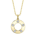 14K Gold Diamond Circle Necklace