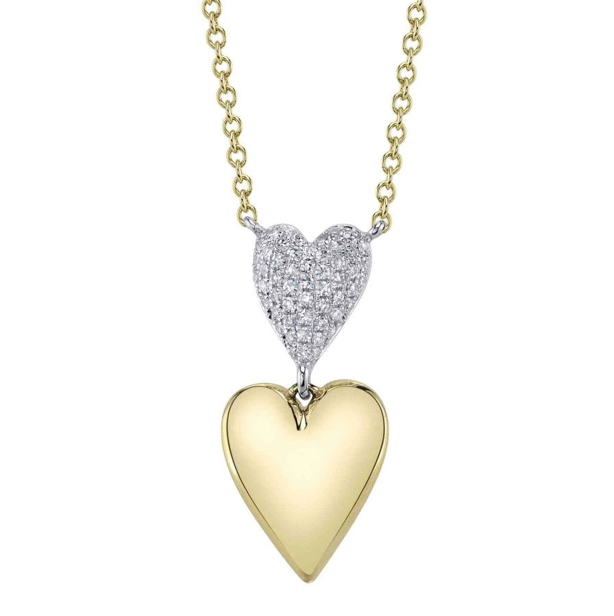 14K Gold Heart Diamond Necklace