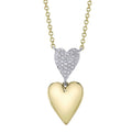 14K Gold Heart Diamond Necklace
