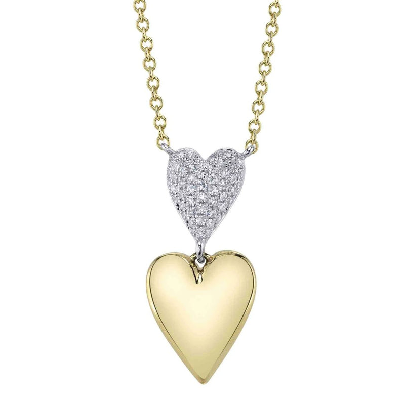 14K Gold Heart Diamond Necklace