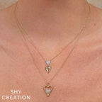 14K Gold Heart Diamond Necklace