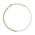 14K Yellow Gold Beaded Bracelet Cultured Pearls