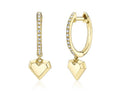 14K Yellow Gold Diamond Huggie Earrings