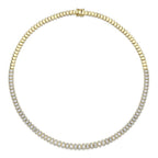 14K Yellow Gold Composite Diamond Tennis Necklace