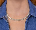 14K Yellow Gold Composite Diamond Tennis Necklace