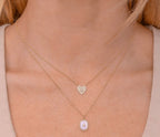 14K Gold Small Diamond Pave Heart Necklace