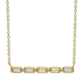 14K Yellow Gold Diamond Bar Necklace