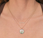 14K Yellow Gold Diamond Bar Necklace