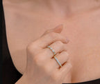 14K Yellow Gold Pave Diamond Heart Stackable Fashion Ring