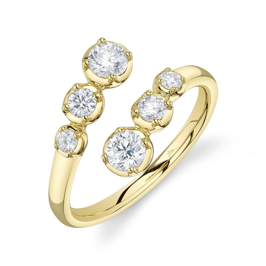 14K Yellow Gold Bypass Diamond Fashion Ring