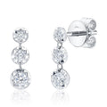 14K White Gold Diamond Drop Earrings