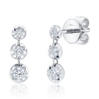 14K White Gold Diamond Drop Earrings