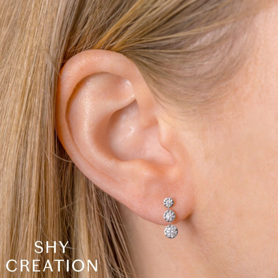 14K White Gold Diamond Drop Earrings