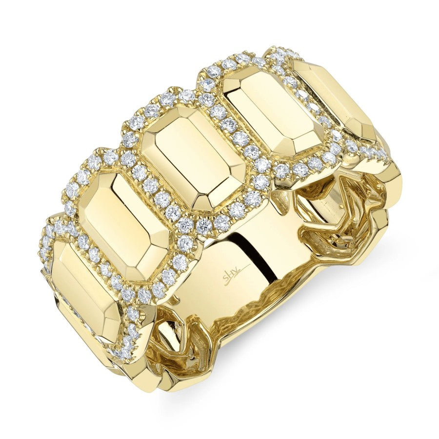 14K Gold Diamond Geo Cut Fashion Ring