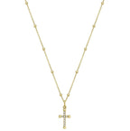 14K Yellow Gold Diamond Small Cross Pendant