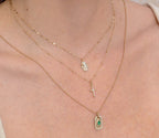14K Yellow Gold Diamond Small Cross Pendant