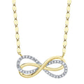 14K Gold Sparkle Chain Double Infinity Diamond Necklace