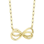 14K Gold Sparkle Chain Double Infinity Diamond Necklace