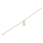 14K Gold Paperclip & Clover Diamond Mother of Pearl Bracelet