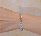 14K Yellow Gold Half Diamond & Curb Link Bracelet