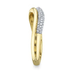 14K Yellow Gold Pave Diamond Curved Fashion Ring