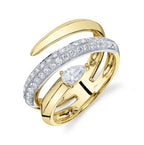 Two-Tone 14K Yellow & White Gold Bypass Diamond Ring