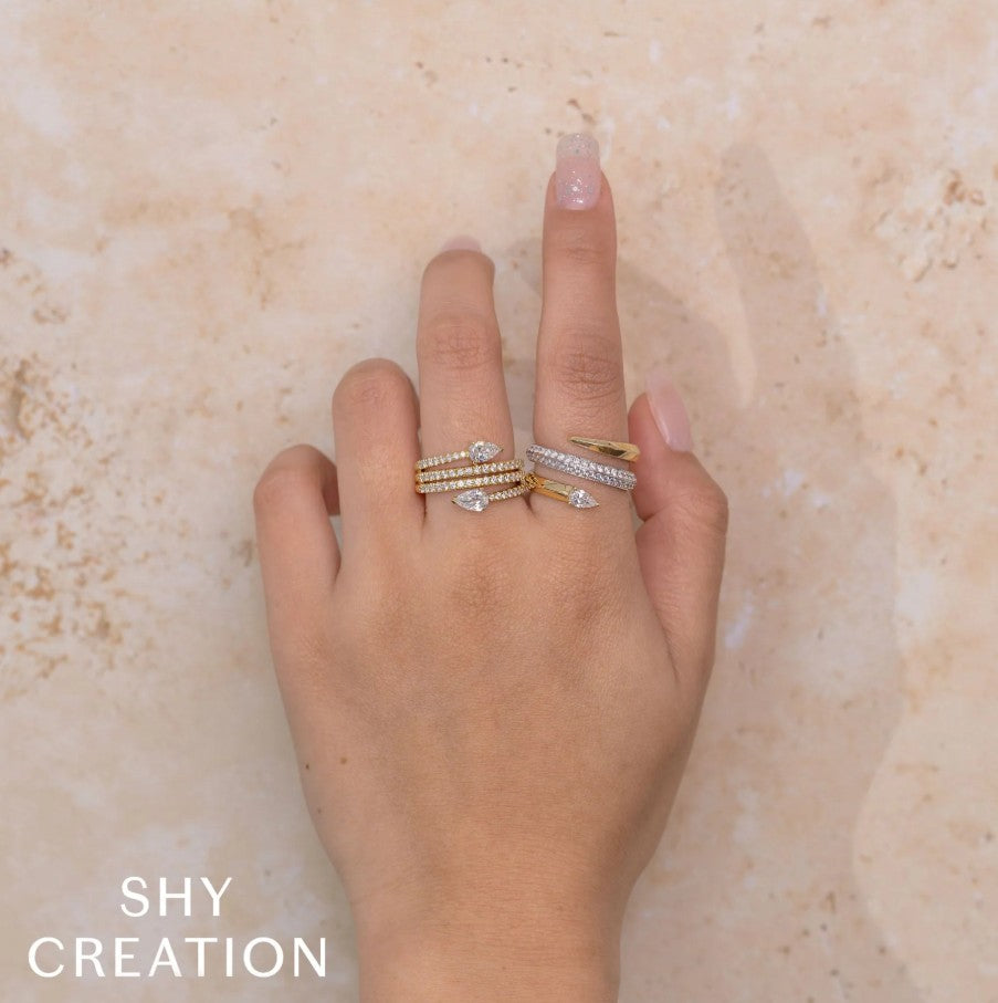 Two-Tone 14K Yellow & White Gold Bypass Diamond Ring