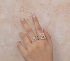 14K Yellow Gold Geometric Diamond Fashion Ring