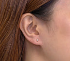 14K Yellow Gold Diamond Maquise Stud Earrings