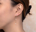 14K Gold Pearl Dangle Earrings