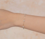 14K Yellow Gold Pearl Station Bracelet