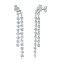 14K White Gold Diamond Dangle Drop Earrings